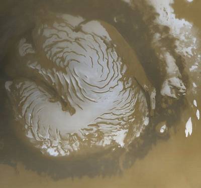 Северная полярная шапка во время марсианского лета